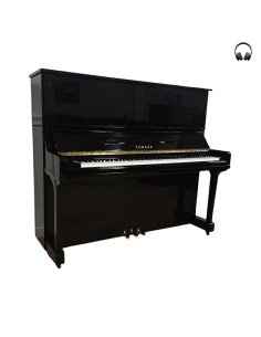 Piano Yamaha U3 noir brillant silent profil