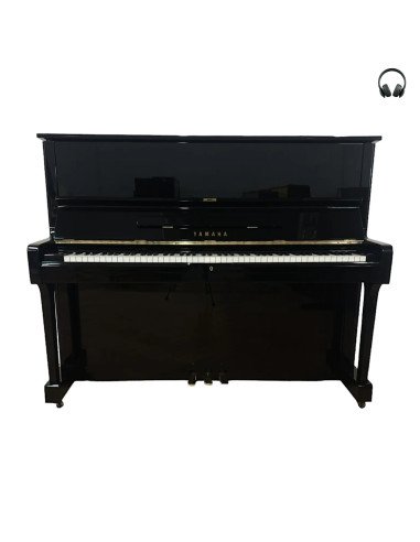 Piano Yamaha U1 noir brillant silent ouvert