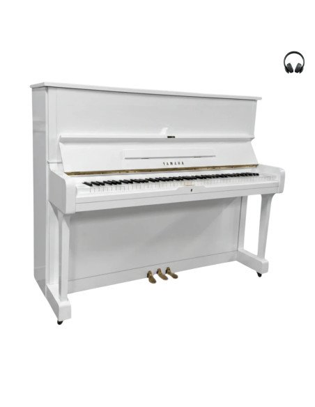 Piano Yamaha U1 blanc silent profil