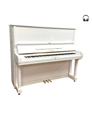 Piano Yamaha U3 blanc brillant silent profil