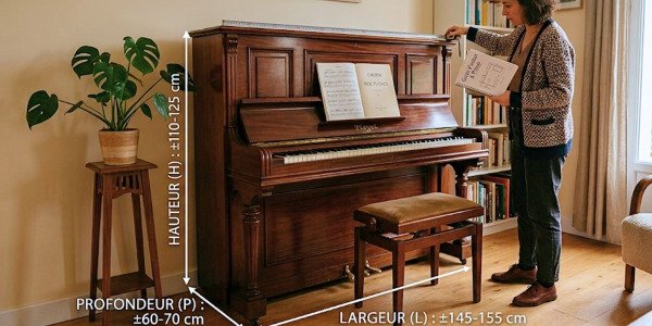 Dimension piano droit : hauteur, largeur, profondeur et guide complet pour choisir le bon modèle